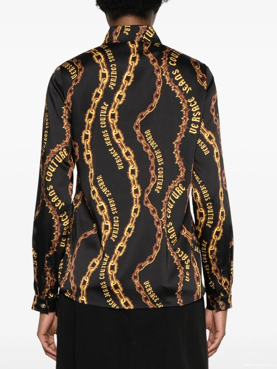 Cheap Chain Versace Couture-print Couture shirt Women Jeans 0704